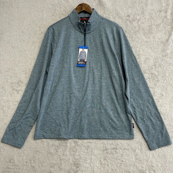 NEW Gerry Men's L Long Sleeve 1/4 Zip Pullover Mock neck Sweatshirt Blend Blue - Picture 2 of 9